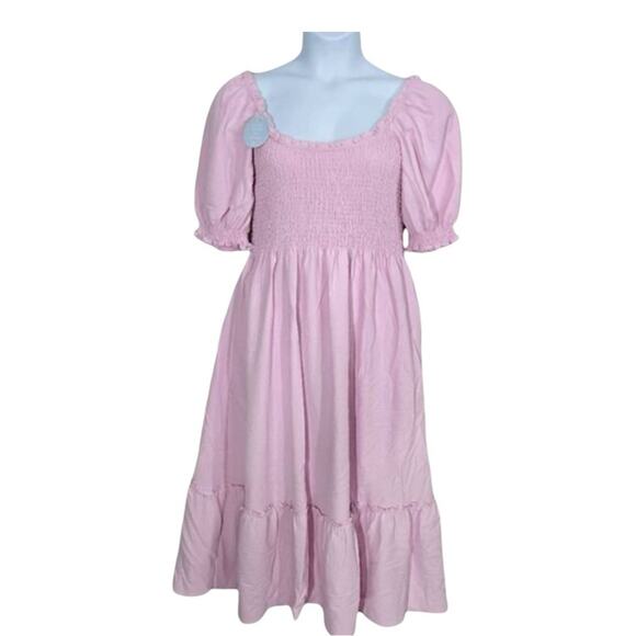 Hill House The Louisa Nap Midi Dress NWT Sold Out!! Ballerina Pink Medium - Picture 2 of 6